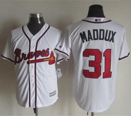 Braves #31 Greg Maddux White New Cool Base Stitched MLB Jersey - Click Image to Close